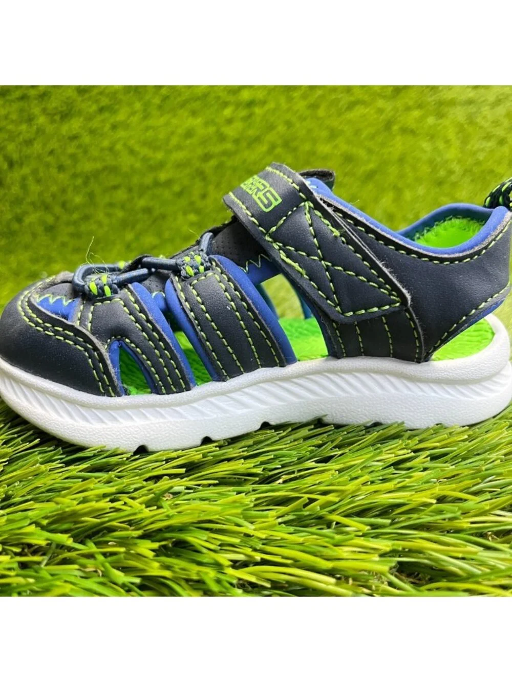 Skechers C-Flex Sandal 2.0 Heat Blast Baby Size 7C Black Walking Outdoor Sandals